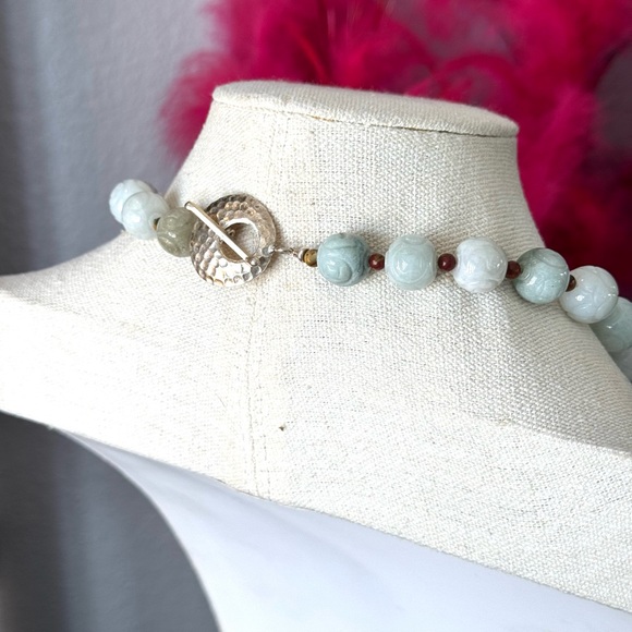 Artisan Beaded Necklace with Brown and Jade Accents - Picture 6 of 8